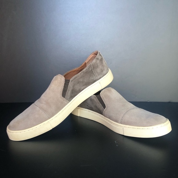 FRYE Loafer Slip On Shoes Women’s 9M Brown Taupe Colorblock Suede Gemma Cap Toe - Picture 1 of 9
